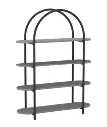 4 Tier Wooden Shelving Arched Unit Industrial Storage Bookcase Display Shelves Multi Grey
