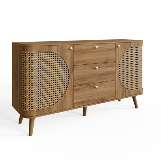 Sorrel Rattan Large Sideboard Brown Oak