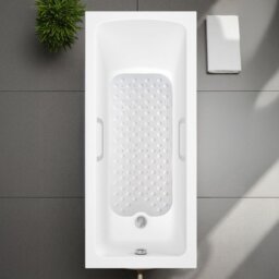 Showerdrape Orbit White Extra Long Anti Slip Bath Mat 90cm x 40cm Multi 1