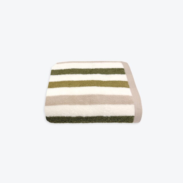Cali Striped Hand Towel 50 x 85cm 100% Cotton - Green
