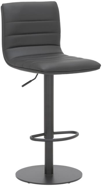 Deluxe Aldo Black Bar Stool - Swivel Kitchen Stool with Gas Lift & Footrest
