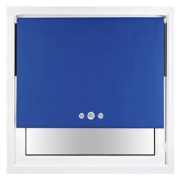 FURNISHED Blackout Roller Blind with Triple Eyelets & Metal Fittings Blue Blue (W) 115cm x (L) 165cm