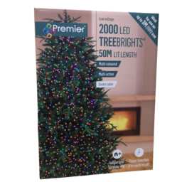 2000 LED 50m Indoor Outdoor Christmas Multi Function Mains Operated String Lights with Timer in Multicoloured