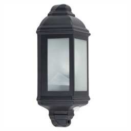 ValueLights Kayleigh Black PIR Motion Sensor Outdoor Wall Light and Cool White Bulb