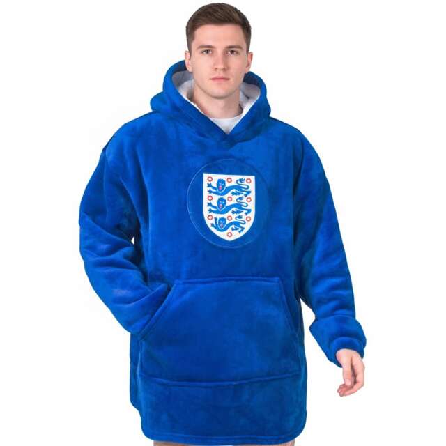 England Unisex Adult Crest Oversized Blanket Hoodie Blue Blue XL-3XL 1