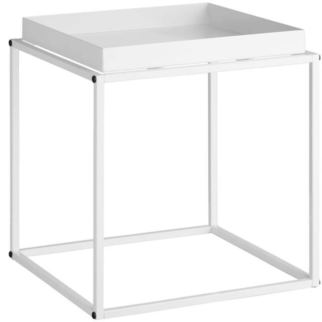 Bedside Table Cambridge - with tray-shaped shelf, 40 x 40 x 44 cm White white 40 x 40 x 44 cm 1
