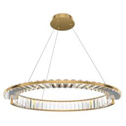 Krone Modern 60cm Pendant Ceiling Light Brass 3000K 2340lm Crystal Shade