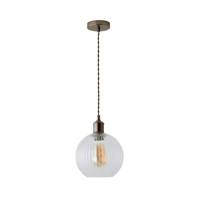 ValueLights Maddison Brushed Brass Ceiling Pendant Light & Bulb Bronze
