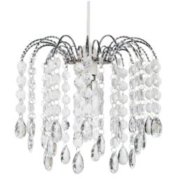 Contemporary Waterfall Pendant Shade with Transparent Acrylic Droplets and Beads Clear Transparent 1