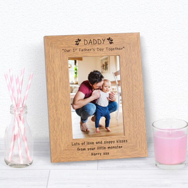 Personalised Daddy Our 1st Fathers Day Together Wood Picture Frame 7x5