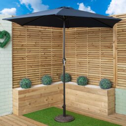 Samuel Alexander 2.7m Havana Garden Patio Parasol with Crank Handle in Blue
