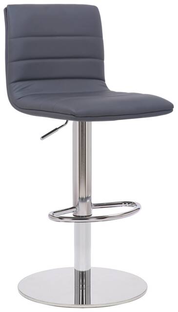 Deluxe Aldo Bar Stool - Charcoal Grey, Weighted Base, Adjustable Swivel Seat