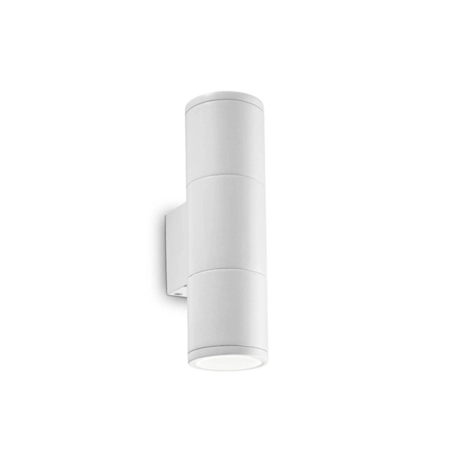 Gun 2 Light Outdoor Small Up Down Wall Light White, Oyster IP44, GU10