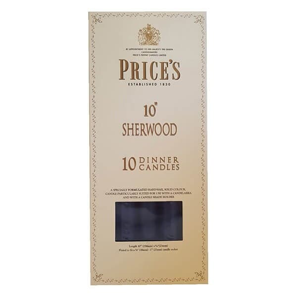 "Prices 10"" Sherwood Candle Midnight Blue Pack Of 10"