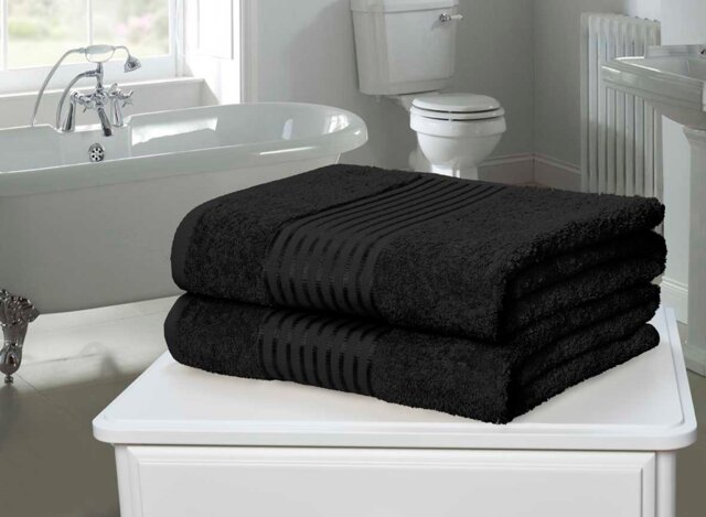 Windsor 500 gsm Cotton Super Soft And Absorbant Towel Black Face cloth 1