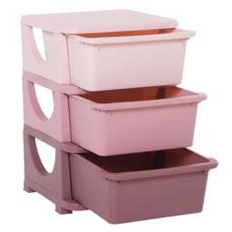 HOMCOM Kids Storage Units with Drawers 3 Tier Chest Dresser Tower Pink