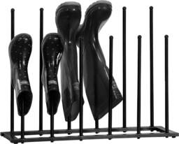 House of Home 6 Pair Welly Walking Boot Stand Dryer Metal Shoe Rack Garden Shed Home Storage Black