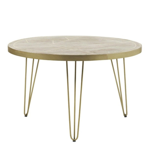 Round Solid Wood Dining Table 4 Seats Barbuto Light Mango Brown