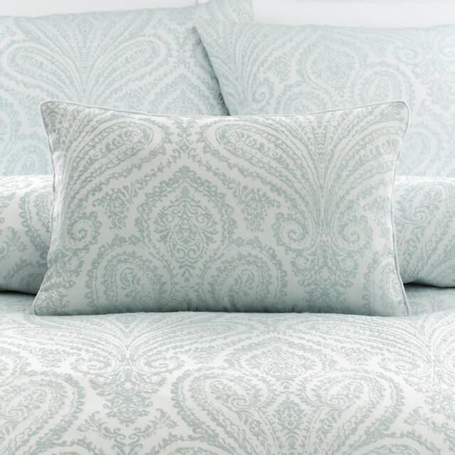 Portfolio Home Montpellier Paisley Jacquard Green Filled Boudoir Cushion 32x50cm