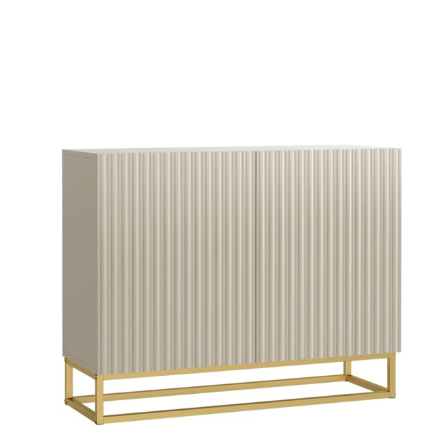 Sideboard Cashmere Gold Fluted Storage Cabinet TV Unit Media Console Cupboard 100cm