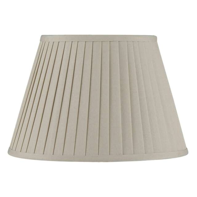35cm Taupe Poly Cotton Pleat Lamp Shade For Table Lamps