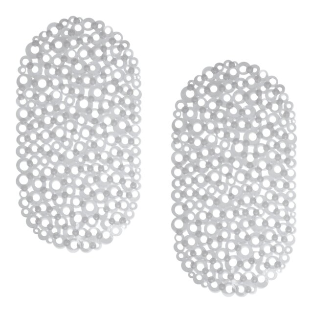 Showerdrape Otto Clear Anti Slip PVC Bath Mat 69cm x 36cm 2 Set Clear Clear 2