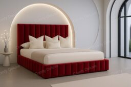 Burgundy 6ft Superking Plush Velvet Astro Bed Frame Solid Base