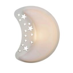 BHS Glow Kid's LED Moon Wall Light, White
