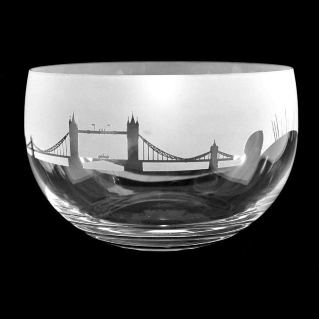 Animo Glass Decortive Etched Small Bowl London