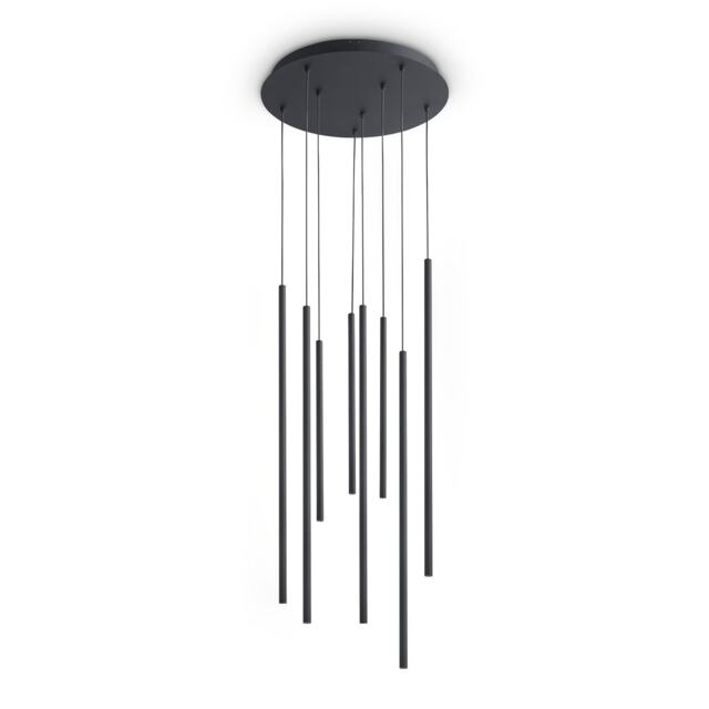 Look Cluster Pendant Ceiling Light Black 8x LED 1550lm 3000K