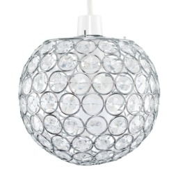 ValueLights Ducy Chrome Globe Ceiling Shade Acrylic Jewels