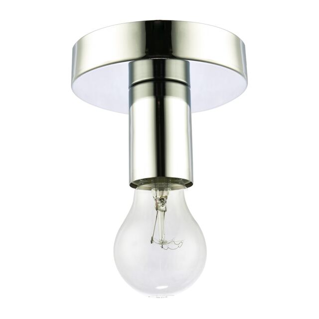 Polished Chrome Ceiling or Wall Light Fitting for Industrial Style Light Bulbs