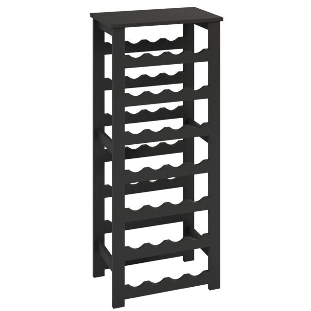 Camilo 7-Tier Wine Rack Freestanding Holds 28 Bottles Home Bar Stand 108cm Stand Black Black