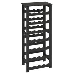 Camilo 7-Tier Wine Rack Freestanding Holds 28 Bottles Home Bar Stand 108cm Stand Black Black