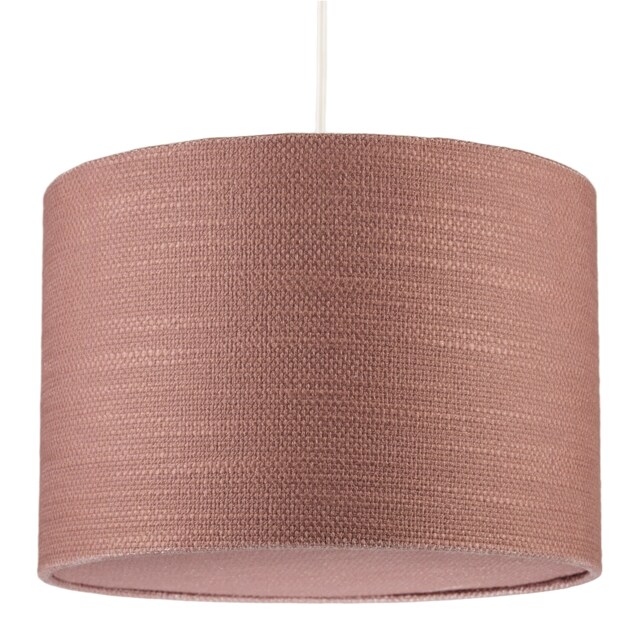 Mocha Mousse Brown Textured Linen Pendant Lighting Shade with Diffuser