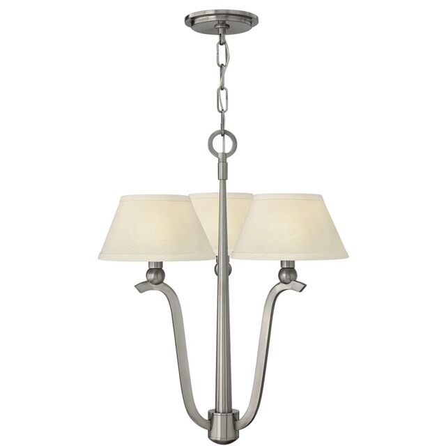 Hinkley Whitney 3 Arm Pendant Light with Shade 3x E14 Brushed Nickel