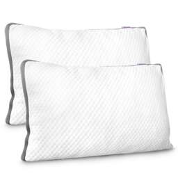 Aamira Luxury Orthopaedic Shredded Memory Foam Bed Pillow 70x45cm 2 Pack, Neck Support White White Twin Pack 1