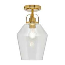 BHS Saskia Bubble Glass Flush Ceiling Light, Satin Brass