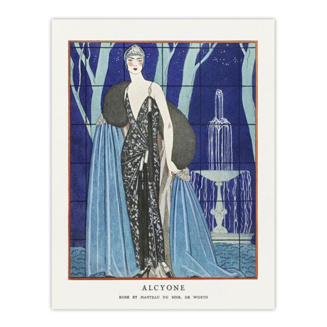 "Alcyone Fashion Worth Advert Barbier Vintage Wall Art Poster Print 12X16"""