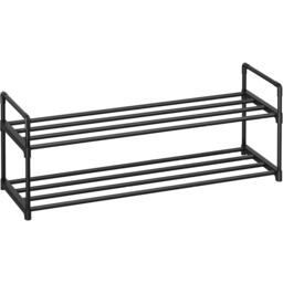 2-Tier Stackable Shoe Rack, Metal Organizer for Entryway, Hallway or Bedroom, Compact Storage Solution, Black