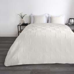 OHS Pinsonic Blanket Quilted Bedspread Bed, 200x240cm - Cream