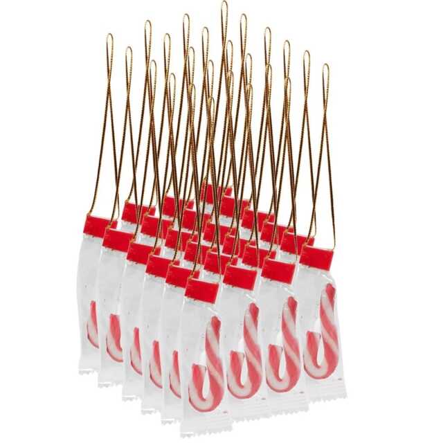 24 Hanging Candy Canes Christmas Tree Decorations Strawberry Sweets Gluten Free Red Red & White 24
