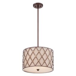 3 Light Medium Ceiling Pendant Copper Brown Lattice, E27