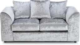 CHICAGO CRUSHED VELVET SOFA 2 SEATER IN SILVER