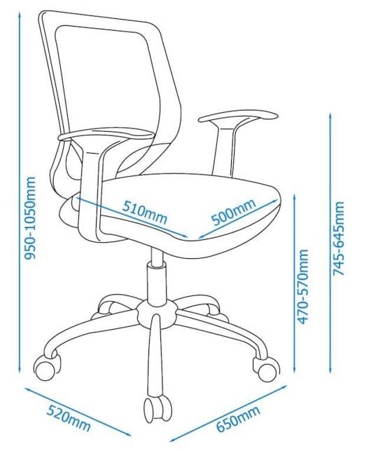 Atlanta Office Chair with Mesh Back in Black