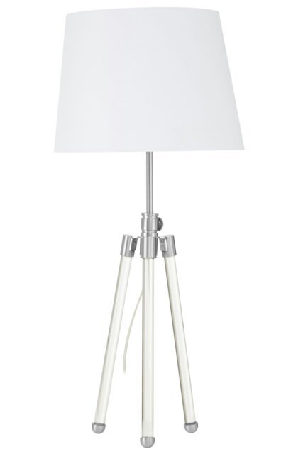 Interiors by Premier Contemporary Nickel Finish Table Lamp, Tripod Design With Crystal Wrapped Legs, Minimalist Table Lamp
