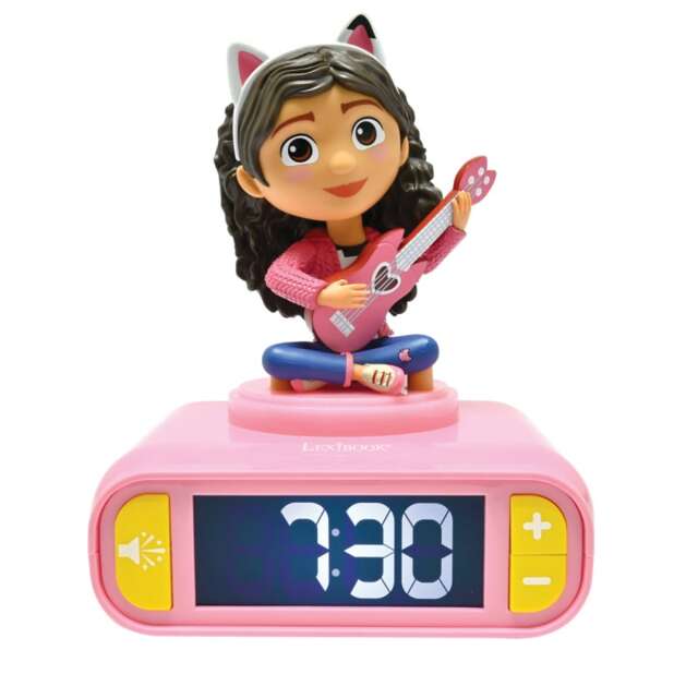 Lexibook RL800GDH 3D Gabby's Dollhouse Childrens Clock with Night Light