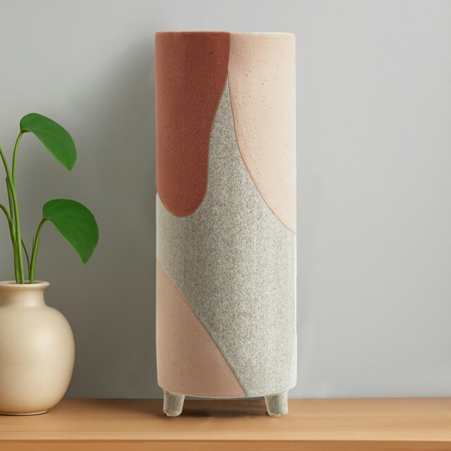 Interiors by Premier - Large Ceramic vase, Handcrafted Ceramic Flower Vase for Home Decor, Stylish Stoneware Vase for Living Room Multi