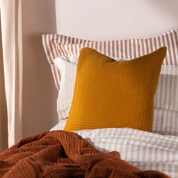 Yard Lark Muslin Cotton Cushion Orange Cumin 45 x 45cm 1