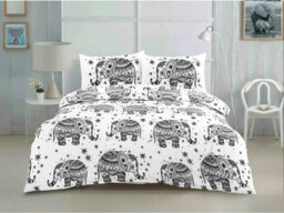 Elephant Duvet Cover Set - King - Black